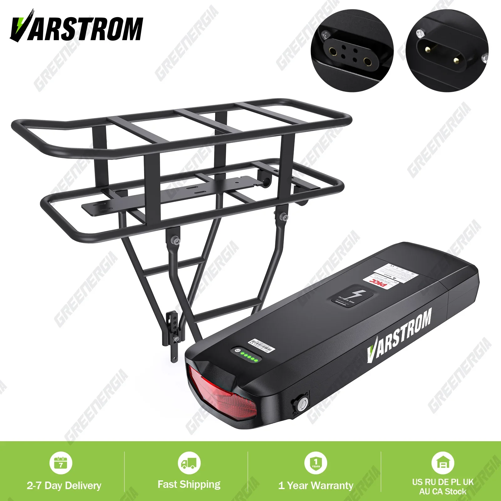 BAFANG Varstrom Ebike Rear Rack Battery 48V/36V AH 18650 Lithium Battery Pack for BAFANG Tongsheng Motor Ebike Kit