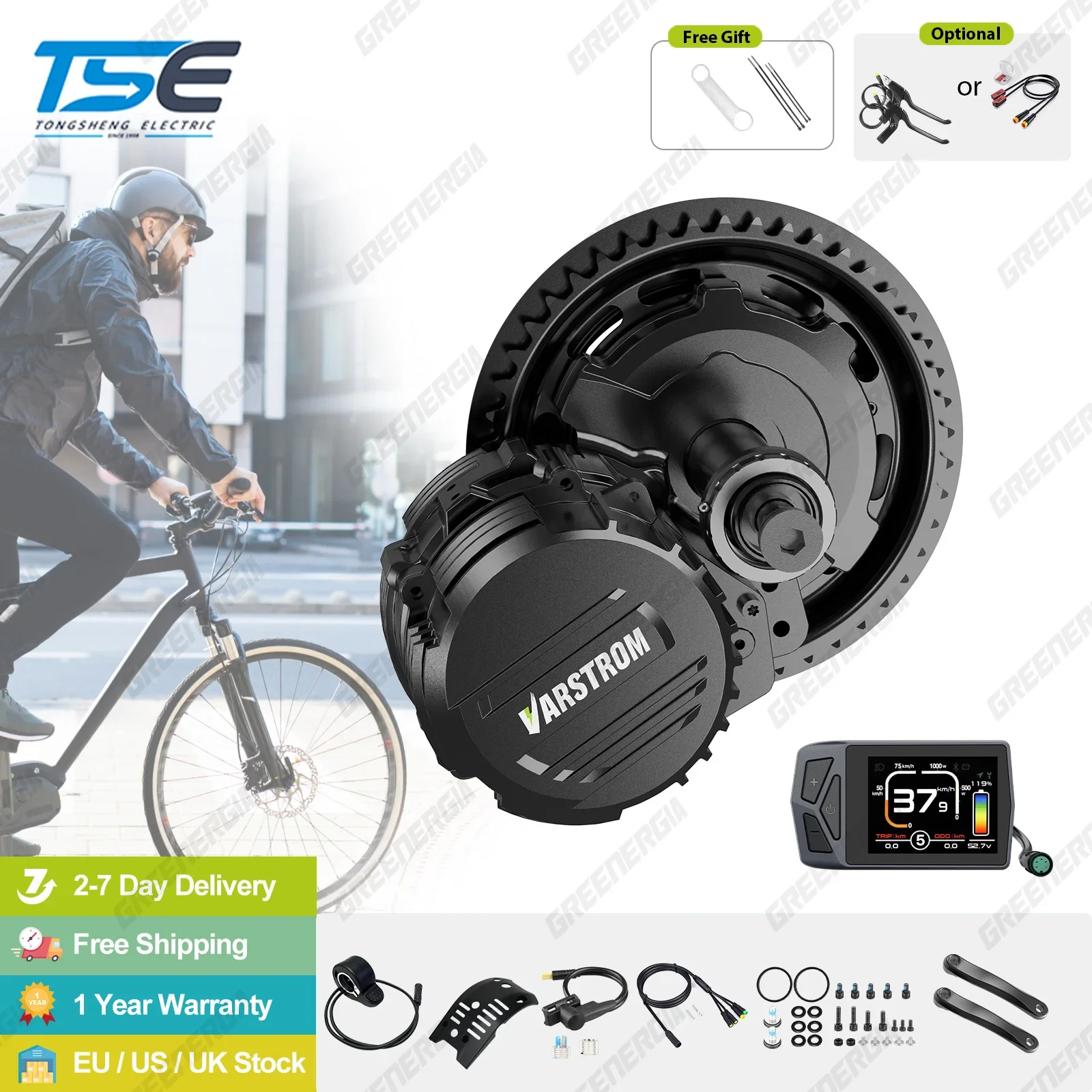 BAFANG Varstrom TSDZ16 1000W, TSDZ8 750W, TSDZ2B 500W & 250W Mid Drive Motor Kit w/ Torque Sensor (BB 68-73mm) Electric Bike Conversion Kit