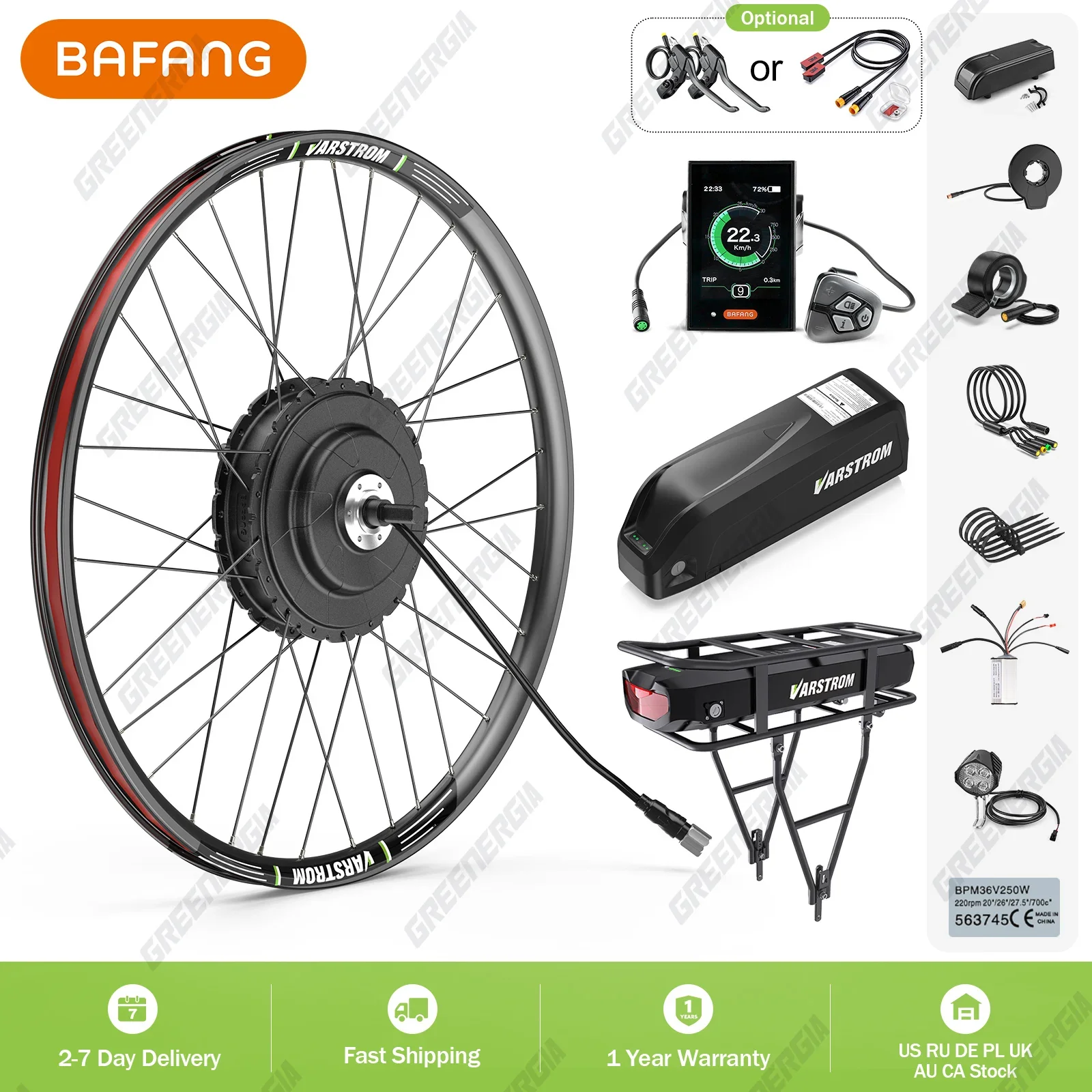 BAFANG G0900 48V 750W Rear Wheel Hub Motor Electric Bike Conversion Kit, Brushless Motor, 20Ah/13Ah Battery