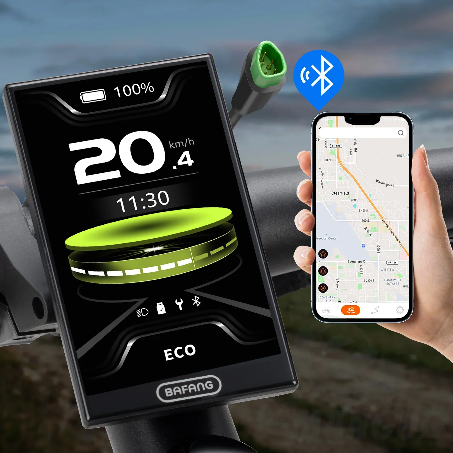BAFANG DPC010.CN LCD Display 0-6 Modes Unlock Speed Limit Set Wheel Bluetooth Speedometer for Bafang Mid Drive CAN Protocol