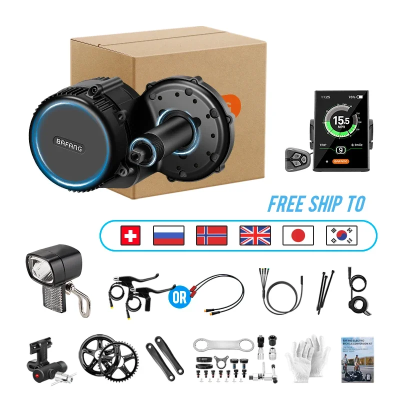 BAFANG UART Mid Drive Motor 750W/500W/250W Electric Bike Conversion Kit BBSHD BBS02B BBS01B Electric Bike Engine with Accessories