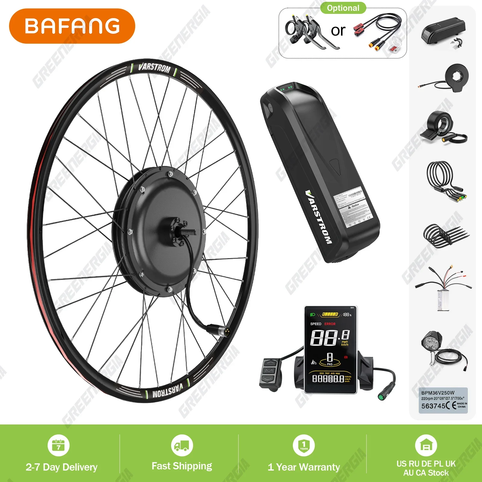 BAFANG Varstrom 48V 1000W Rear Hub Motor Kit Gear Brushless 26" / 28" / 29" Electric Bicycle Conversion Kit eBike with 13Ah / 20Ah Battery